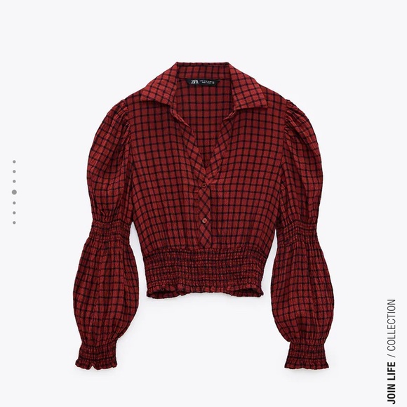 Zara Tops - Zara Cropped Plaid Top